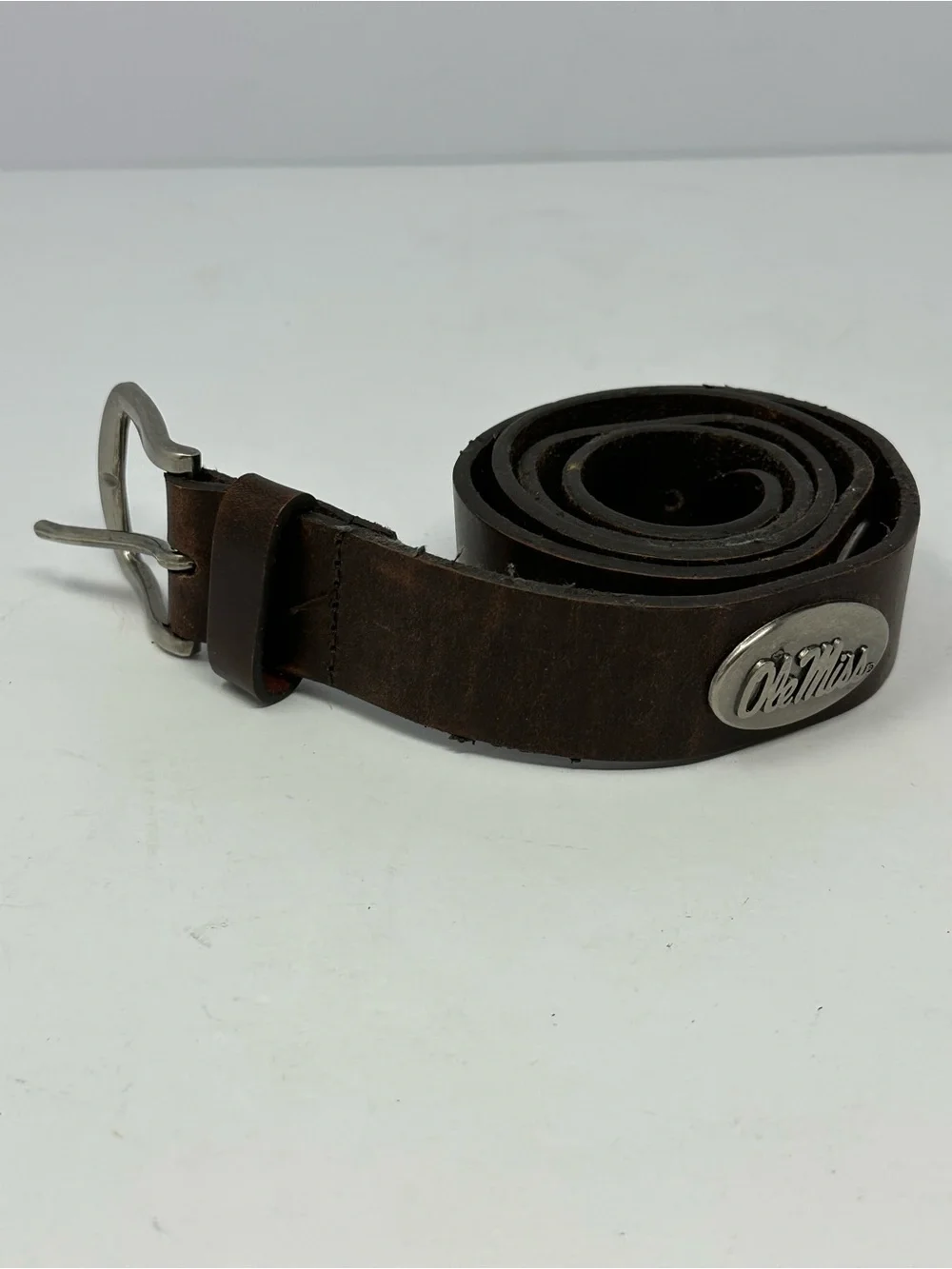 Zep-Pro Ole Miss Studded Genuine Full Grain Leather Belt Sz XL Youth/Kids S6